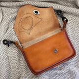 Handcrafted Vegetal Leather Multifunctional Brown Belt Bag with Natural Agate Stone Design – Gift -Versatile Fanny Pack
