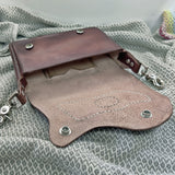 Handcrafted Vegetal Leather Multifunctional Brown Belt Bag with Natural Agate Stone Design – Gift -Versatile Fanny Pack