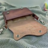 Handcrafted Vegetal Leather Multifunctional Brown Belt Bag with Natural Agate Stone Design – Gift -Versatile Fanny Pack