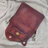 Handcrafted Vegetal Leather Multifunctional Brown Belt Bag with Natural Agate Stone Design – Gift -Versatile Fanny Pack