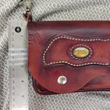 Handcrafted Vegetal Leather Multifunctional Brown Belt Bag with Natural Agate Stone Design – Gift -Versatile Fanny Pack