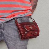 Handcrafted Vegetal Leather Multifunctional Brown Belt Bag with Natural Agate Stone Design – Gift -Versatile Fanny Pack