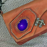 Handcrafted Vegetal Leather Multifunctional Brown Belt Bag with Natural Agate Stone Design – Gift -Versatile Fanny Pack