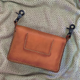 Handcrafted Vegetal Leather Multifunctional Brown Belt Bag with Natural Agate Stone Design – Gift -Versatile Fanny Pack