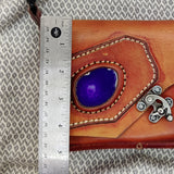 Handcrafted Vegetal Leather Multifunctional Brown Belt Bag with Natural Agate Stone Design – Gift -Versatile Fanny Pack