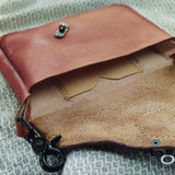 Handcrafted Vegetal Leather Multifunctional Brown Belt Bag with Natural Agate Stone Design – Gift -Versatile Fanny Pack