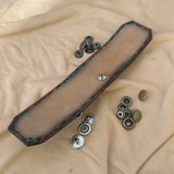 MADE TO ORDER-Handcrafted Rustic Brown Color Genuine Leather with Broken Heart Concho Bracelet-Adjustable Unisex Gift Studded Cuff Wristband