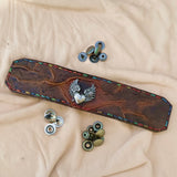 MADE TO ORDER-Handcrafted Rustic Brown Color Genuine Leather with Broken Heart Concho Bracelet-Adjustable Unisex Gift Studded Cuff Wristband