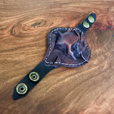 MADE TO ORDER-Small Handcrafted Genuine Brown Vegetal Leather Embossed Skull Design Cuff, Cool Gift Skull Leather Bracelet-Biker's Wristband