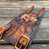 Made To Order-Handcrafted  Genuine Leather Bracelet with Embossed Pirate Skull Design Band Unisex Gift Biker's Accessories, life style Cuff