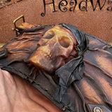 Made To Order-Handcrafted  Genuine Leather Bracelet with Embossed Pirate Skull Design Band Unisex Gift Biker's Accessories, life style Cuff