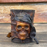Made To Order-Handcrafted  Genuine Leather Bracelet with Embossed Pirate Skull Design Band Unisex Gift Biker's Accessories, life style Cuff