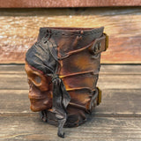 Made To Order-Handcrafted  Genuine Leather Bracelet with Embossed Pirate Skull Design Band Unisex Gift Biker's Accessories, life style Cuff