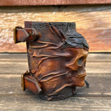 Made To Order-Handcrafted  Genuine Leather Bracelet with Embossed Pirate Skull Design Band Unisex Gift Biker's Accessories, life style Cuff