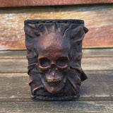 Handcrafted Rustic Color Genuine Leather Bracelet with Rivets Embossed Skull Design Band with Studs Unisex Gift  Biker's