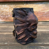 Handcrafted Rustic Color Genuine Leather Bracelet with Rivets Embossed Skull Design Band with Studs Unisex Gift  Biker's