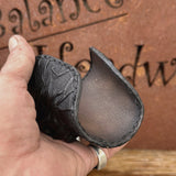 Made To Order-Handcrafted Black Color Genuine Leather Bracelet with Adjustable Brass İnsert Embossed Two Skull Design Unisex Gift  Biker's