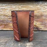 Made To Order-Handcrafted Brown Color Genuine Leather Bracelet with Adjustable Brass İnsert Embossed Skull Design Unisex Gift  Biker's