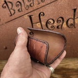 Made To Order-Handcrafted Brown Color Genuine Leather Bracelet with Adjustable Brass İnsert Embossed Skull Design Unisex Gift  Biker's