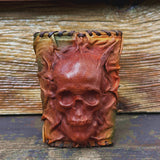 Made To Order-Handcrafted Colorful Genuine Leather Bracelet with Adjustable Brass İnsert Embossed  Skull Design Unisex Gift  Biker's