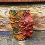 Made To Order-Handcrafted Colorful Genuine Leather Bracelet with Adjustable Brass İnsert Embossed  Skull Design Unisex Gift  Biker's