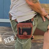 Small Brown Genuine Leather Drop leg Bag with Comfortable And Adjustable Strap, Unisex Fanny Pack Bag, Leather Fanny Bag Gift travelling bag