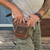 Small Brown Genuine Leather Drop leg Bag with Comfortable And Adjustable Strap, Unisex Fanny Pack Bag, Leather Fanny Bag Gift travelling bag