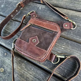 Small Brown Genuine Leather Drop leg Bag with Comfortable And Adjustable Strap, Unisex Fanny Pack Bag, Leather Fanny Bag Gift travelling bag