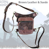 Small Brown Genuine Leather Drop leg Bag with Comfortable And Adjustable Strap, Unisex Fanny Pack Bag, Leather Fanny Bag Gift travelling bag