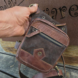 Small Brown Genuine Leather Drop leg Bag with Comfortable And Adjustable Strap, Unisex Fanny Pack Bag, Leather Fanny Bag Gift travelling bag