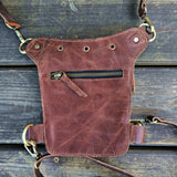 Small Brown Genuine Leather Drop leg Bag with Comfortable And Adjustable Strap, Unisex Fanny Pack Bag, Leather Fanny Bag Gift travelling bag