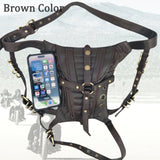 Rock and Roll Genuine Vegetal Leather Drop Leg Bag-Travel Design Bag–Gift Hip Rider Bag-Festival Bag