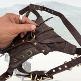 Rock and Roll Genuine Vegetal Leather Drop Leg Bag-Travel Design Bag–Gift Hip Rider Bag-Festival Bag