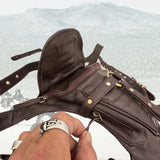 Rock and Roll Genuine Vegetal Leather Drop Leg Bag-Travel Design Bag–Gift Hip Rider Bag-Festival Bag