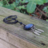 Boho Handcrafted Genuine Vegetal Leather Necklace with Sodalite Stone-Unique Unisex Gift Fashion Jewelry