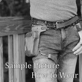 Small Green and Brown Genuine Leather Drop leg Bag with Comfortable And Adjustable Strap, Unisex Fanny Pack Bag, Leather Fanny Bag Gift