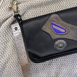 Handcrafted Vegetal Leather Multifunctional Black Belt Bag with Natural Agate Stone Design – Gift -Versatile Fanny Pack