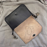 Handcrafted Vegetal Leather Multifunctional Black Belt Bag with Natural Agate Stone Design – Gift -Versatile Fanny Pack