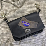 Handcrafted Vegetal Leather Multifunctional Black Belt Bag with Natural Agate Stone Design – Gift -Versatile Fanny Pack