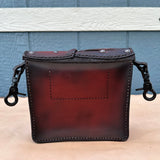 Handcrafted Vegetal Leather Multifunctional Brown Belt Bag with Embossed Longhorn Design – Gift -Versatile Fanny Pack