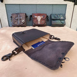 Made To Order-Handcrafted Vegetal Leather Multifunctional Rustic Black Color Belt Bag with Embossed Skull Design Gift -Versatile Fanny Pack