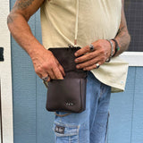 Made To Order-Handcrafted Vegetal Leather Multifunctional Rustic Black Color Belt Bag with Embossed Skull Design Gift -Versatile Fanny Pack