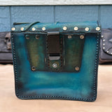 Handcrafted Vegetal Leather Multifunctional Turquoise Color Belt Bag with Embossed Sea Horse Design – Gift -Versatile Fanny Pack