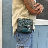 Handcrafted Vegetal Leather Multifunctional Turquoise Color Belt Bag with Embossed Sea Horse Design – Gift -Versatile Fanny Pack