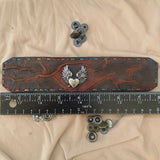 MADE TO ORDER-Handcrafted Rustic Brown Color Genuine Leather with Broken Heart Concho Bracelet-Adjustable Unisex Gift Studded Cuff Wristband