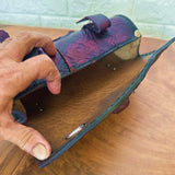 Handcrafted Genuine Vegetal Light Maroon Leather Front Fork Tool Bag With Embossed Skull Design-Harley Davidson and Universal Motorcycle Bag