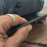 MADE TO ORDER-Handcrafted Rustic Black Genuine Leather Tool Bag With Embossed Skull Design-Harley Davidson and Universal Motorcycle Bag