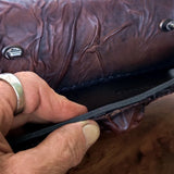 Handcrafted Genuine Vegetal leather Brown Front Fork Tool Bag With Embossed Skull Design-Harley Davidson and Universal Motorcycle Bag