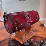 CUSTOM ORDER - Handcrafted Leather Genuine Tool Bag With Embossed Skull Design-Harley Davidson and Universal Motorcycle Bag