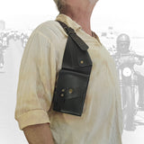 Crazy Horse Leather Holster-Leather Shoulder Bag-Leather Festival Bag-Gift Travel Bag-Burning Man Gear Telephone Holder